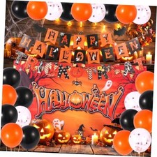 Halloween Party Decorations - Backdrop, Banner, Garland  Balloons