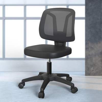 Modern Comfortable Low Swivel Computer Office Task Chair with No Arms for Home S