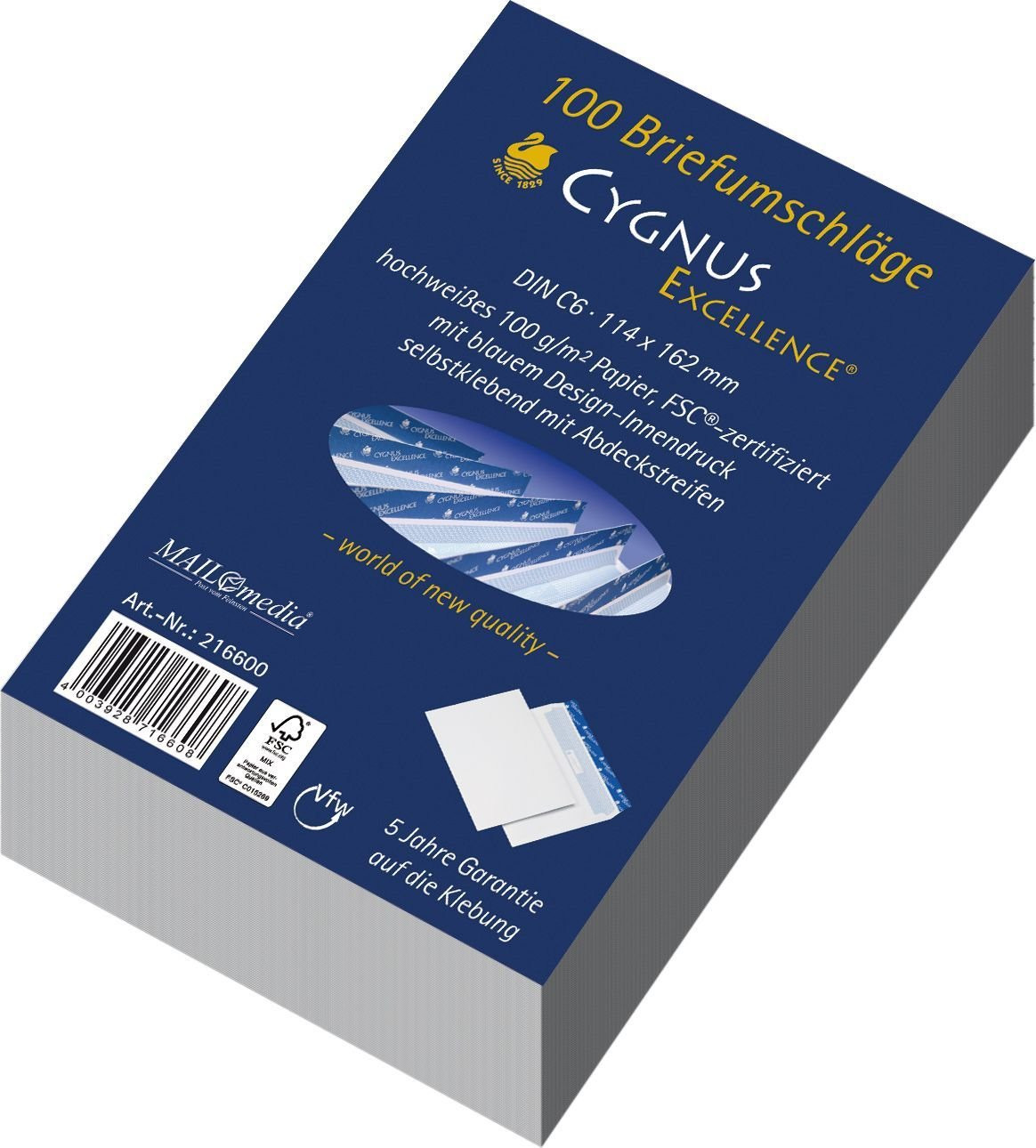 Cygnus Excellence 30002366 H 'frei Envelopes and Elephant Skin Envelope C6 Envel