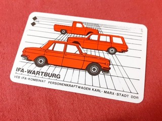 Wartburg Taschenkalender 1987 aus Plastik Kartenkalender ... Original IFA DDR