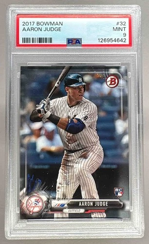 126954642 Aaron Judge 2017 Bowman #32 Rookie RC PSA 9