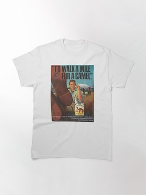 Camel Cigarettes Ad Classic T Shirt Retro Tobacco Graphic Tee Vintage Smoker