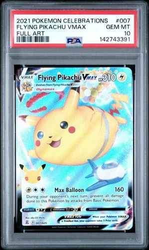 [PSA 10] Flying Pikachu VMAX 007/025 Full Art Celebrations Pokemon 2021