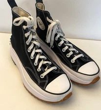 Converse Run Star W 10 M 8.5 High Top Black White Gum Platform Sneakers EUC