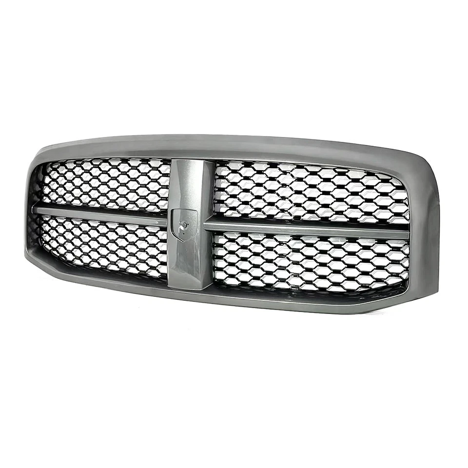 Mineral Gray & Black Grille For 2006-2009 Dodge Ram 1500 2500 3500 HD Tradesman Foto 2 de 4