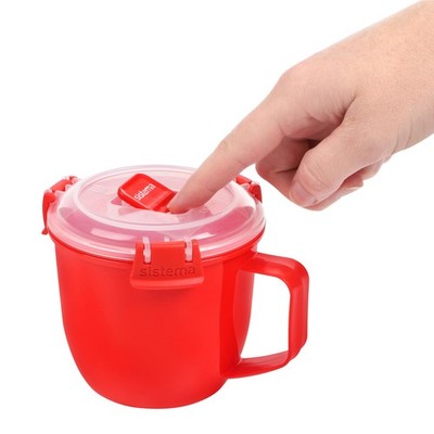 Sistema Mikrowellen Suppentasse klein | Frischhaltedose 565ml BPA-frei rot