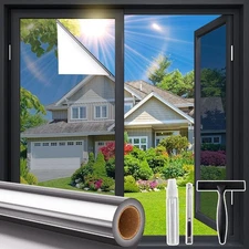 Window Privacy Film One Way, Window Tint for Home, Daytime Reflective Mirror ...