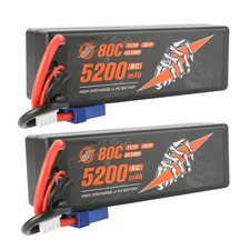 RCHackers 3S 5200mAh 11.1V 80C RC LiPo Battery with EC5 Plug - 2 Pack