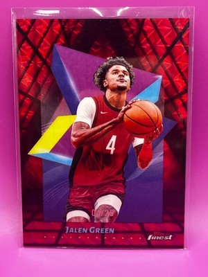 2024-25 Topps Finest - Jalen Green Red Geometric #4/25 Jersey Number JSY#