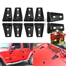 10X Hood & Door Hinge Cover Set for 2007-2017 Jeep Wrangler Jk Accessories Black
