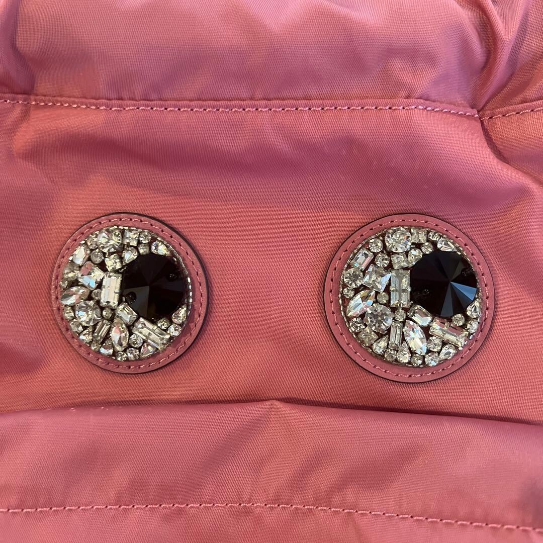 Anya Hindmarch Pink Mini Crystal Eyes Nylon Drawstring Backpack Top Handle image 7