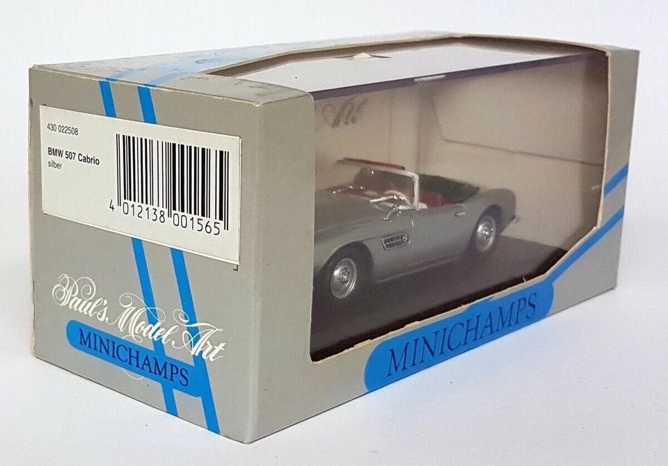 Minichamps 1/43 - 430 022508 BMW 507 Cabrio Plateado Diecast Modelo Coche Foto 2 de 4