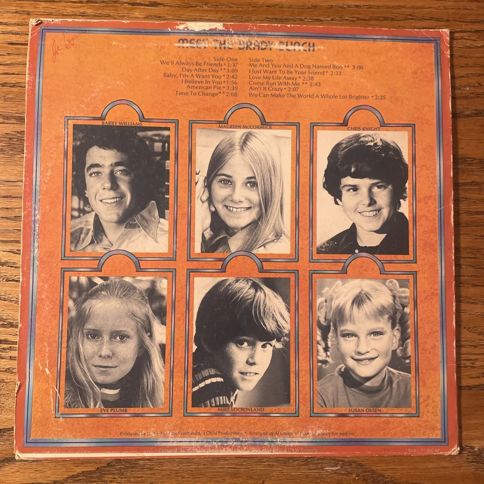 Meet The Brady Bunch LP Paramount Stereo TV 1st USA Press 1972 VG+!!!! - Image 4 of 4