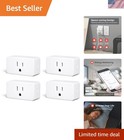 ZigBee Smart Plug 4 Pack with Real-time Energy Monitoring,15A Outlet, Zigbee ...