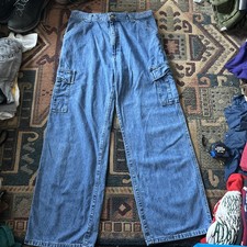 Vintage Lee Pipes Baggy Skater Jeans Xl USA Made Vtg 90d Skater Embroidered