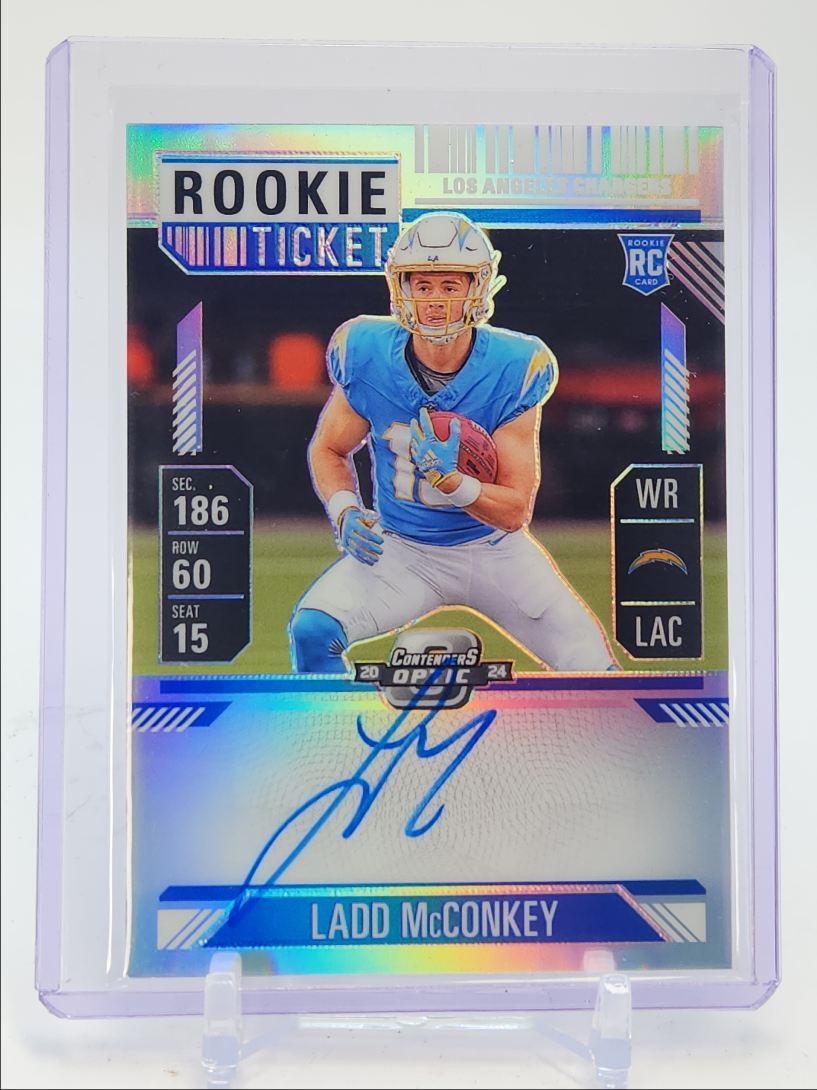 LADD MCCONKEY 2024 CONTENDERS OPTIC ROOKIE TICKET SILVER RC AUTO Q5917
