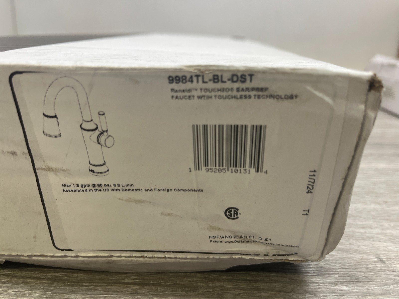 Delta 9184TL-BL-DST Renaldi 1.8 GPM Single Hole Pull Down Kitchen Faucet