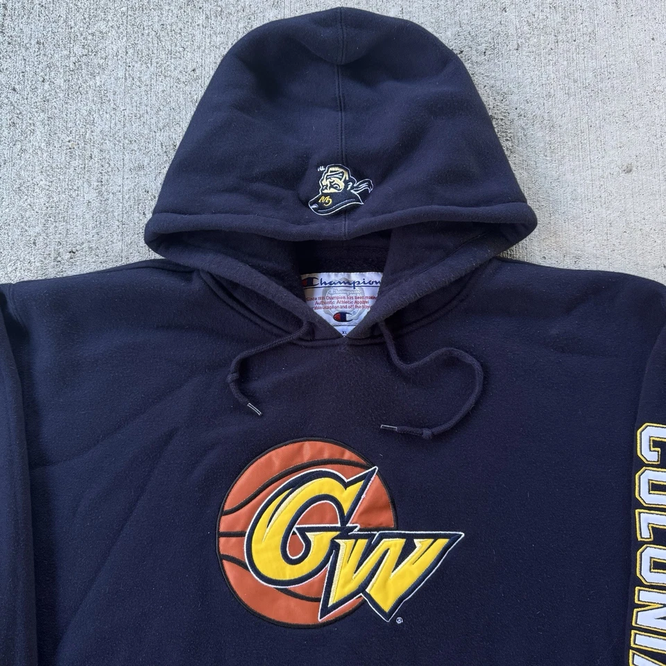 Vintage Champion George Washington University Basketball Embroidered Hoodie XL - Image 2 of 4