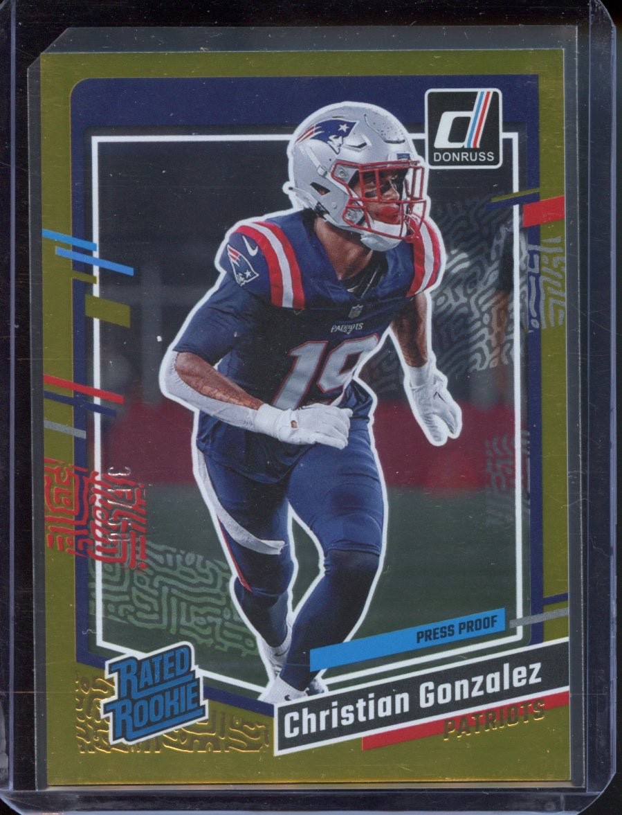 Christian Gonzalez 2023 Panini Donruss Gold Press Proof Rated Rookie /50