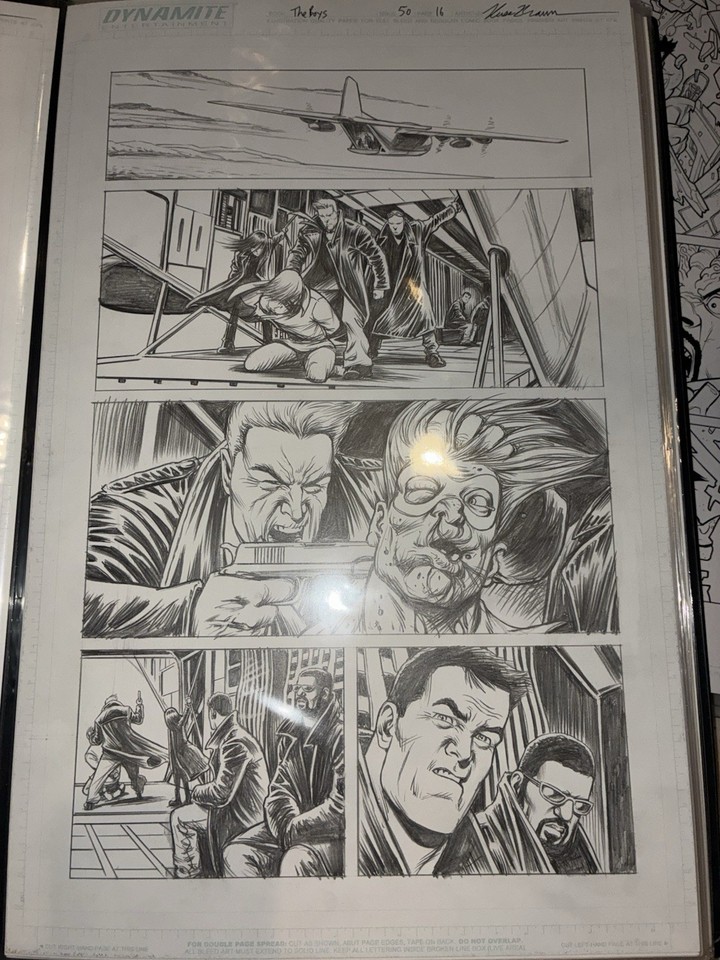 The Boys 50 Original Comic Art Russ Braun Butcher & Death Of Lamplighter Amazon Comic Art