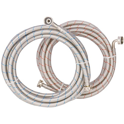 #ad 2 Pack 20ft Washing Machine Hoses Stainless Steel Washer Hoses with 90 Degree... $70.66