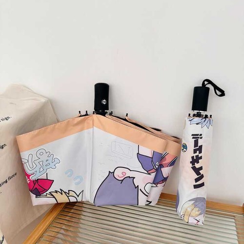 ¡¡Haikyuu!! Versión Q Protección Solar Plegable Manual Automático Paraguas Portátil Regalo - Imagen 4 de 7