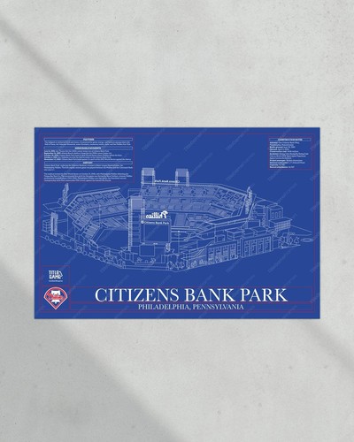 Philadelphia Phillies Citizens Bank Park Stadium Ballpark Blueprint - Picture 24 of 32