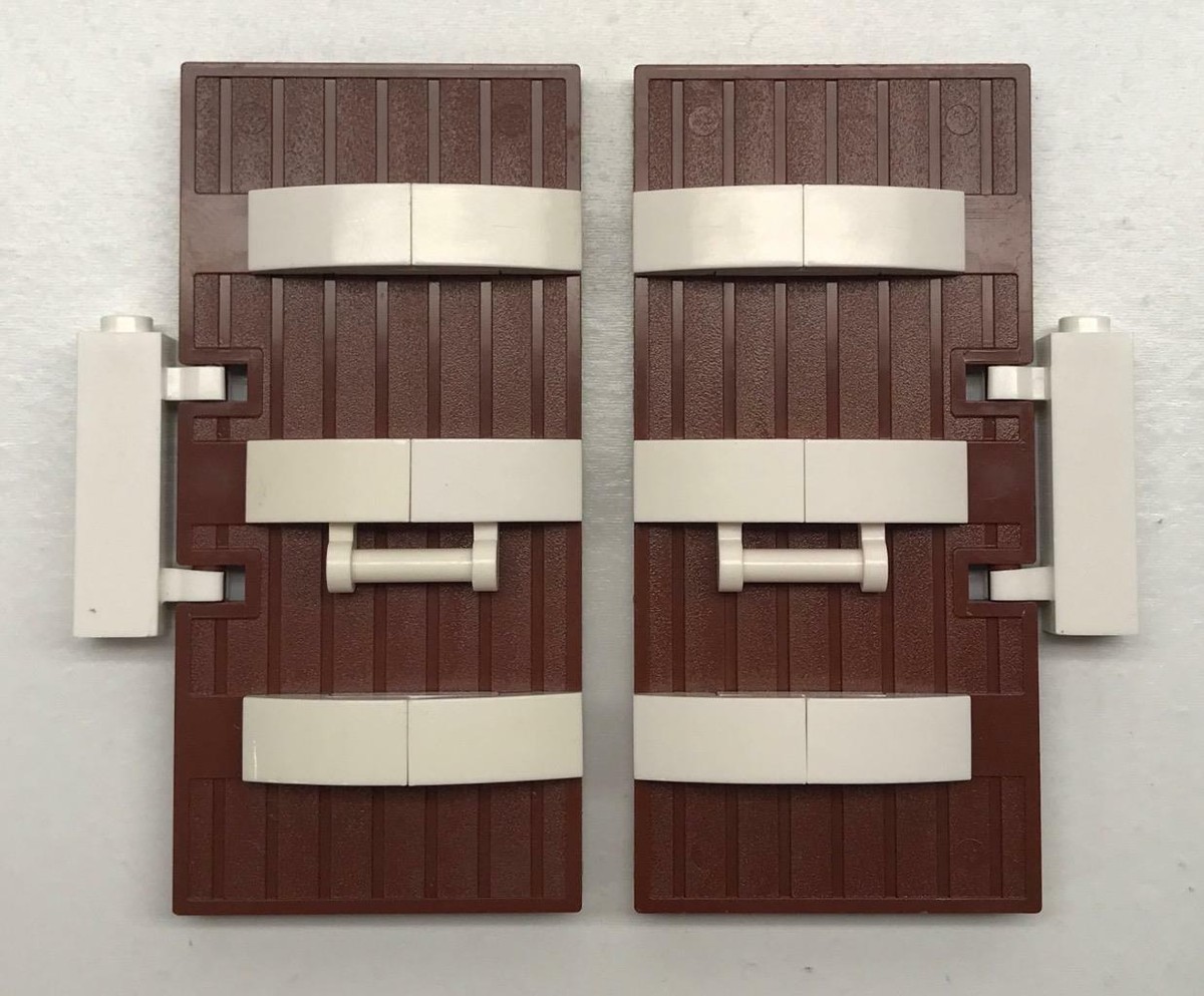 Lego Reddish Brown Stockade Doors Lot: ninja vintage 1 x 5 x 8 1/2