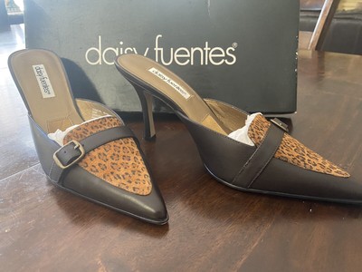 DAISY FUENTES WOMEN TOMCAT BROWN LEOPARD PRINT Women Size 8-1/2'' MULES Shoes