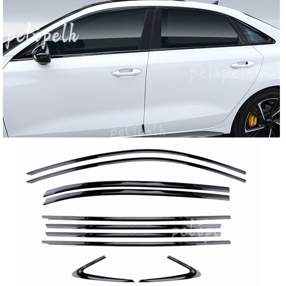 Car Window Trim Strip Molding Cover Sticker For 2021-2023 2022 Audi A3 S3 Sedan