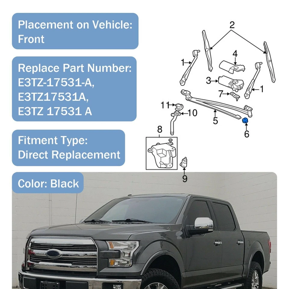 Juego de 2 clips de conjunto de brazo y pivote Super Duty para Ford Taurus E3TZ-17531-A 1986-1995 Foto 3 de 4