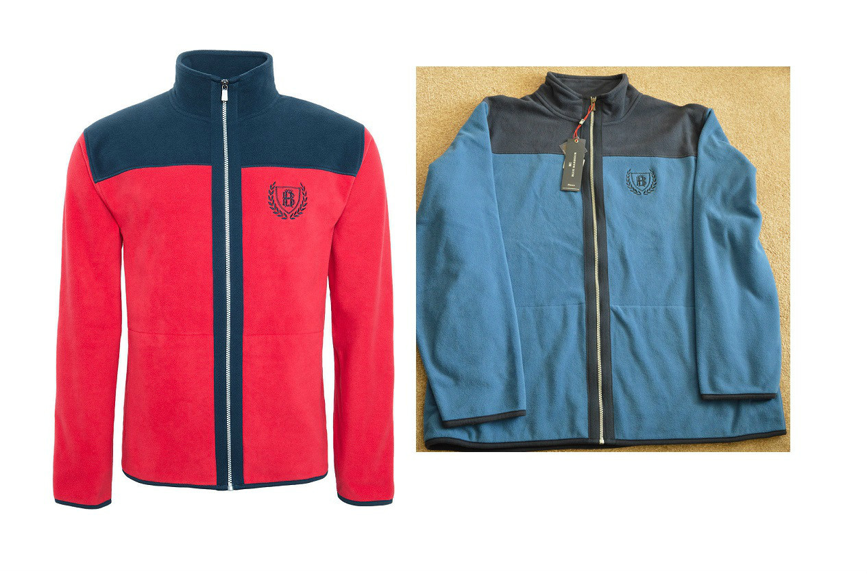 New M\u0026S Blue Harbour Blue Fleece Zip 
