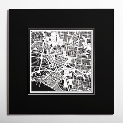 PAPER CUT MAP Melbourne matted Original Design IDEAL GIFTS 20 20In.