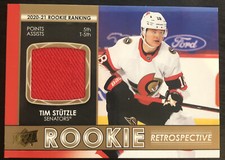2021-22 Upper Deck Hockey Tim Stutzle Rookie Retrospective Jersey