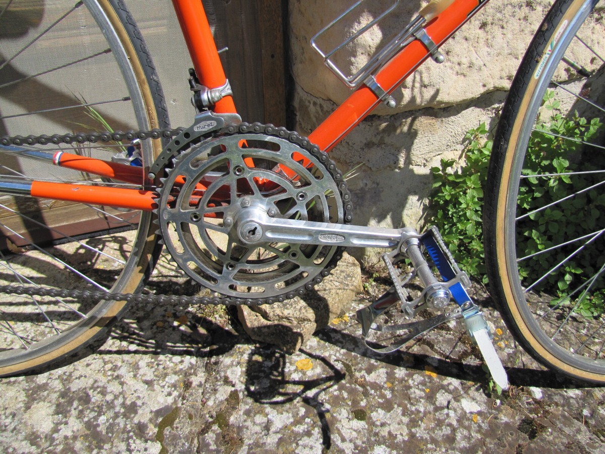 Vélo De Course Vintage Stella - Cadre Acier Orange 60cm - 10 Vitesses - Fabriqué En France