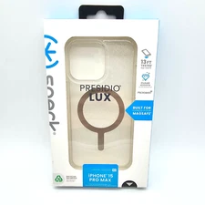 Speck Presidio LUX with MagSafe Case for Apple iPhone 15 Pro Max Glitter Clear