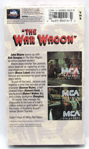 The War Wagon VHS 1967 John Wayne Kirk Douglas Western Factory Sealed Watermark - Picture 2 of 6