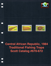 $4.00 Scott Value - 1984 CENTRAL AFRICAN REP Africa Fishing Traps CV MNH NH UMM