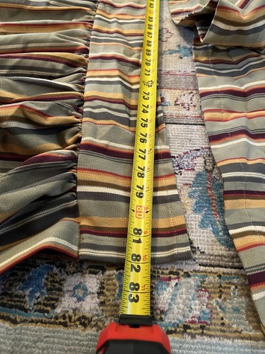 3 Window Valances Rust Tan Olive Striped 100% Cotton Clip Hang 82”x22” QUALITY - Picture 8 of 9