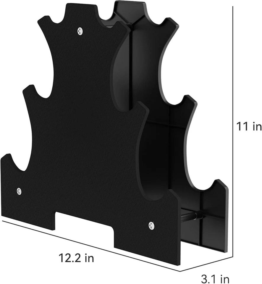 Набор гантелей 32 фунта с подставкой, пара гантелей с неопреновым покрытием 3/5/8 фунтов, черный - Изображение 3 из 4