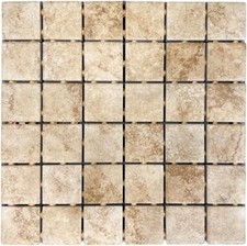 Azulejo de cerámica de nogal con aspecto de piedra 2x2 Chateau Cape Coast mosaico piso de pared