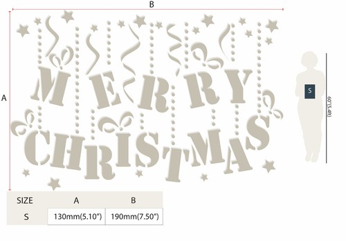 Merry Christmas Hanging Letters Stencil for Painting Walls Furniture Wood CH35 - Picture 10 of 17