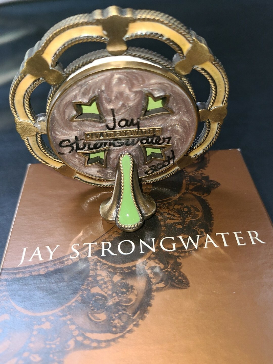 Jay Strongwater Small Round Picture Frame, with Swarovski Crystals