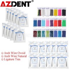 AZDENT Dental Orthodontic Ligature Ties Elastic Rubber Bands /Round Arch wires