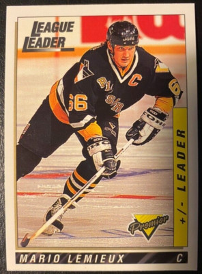 Mario LEMIEUX 1992-93 Plus/Minus Leader Topps Premier #37 Pittsburgh Penguins