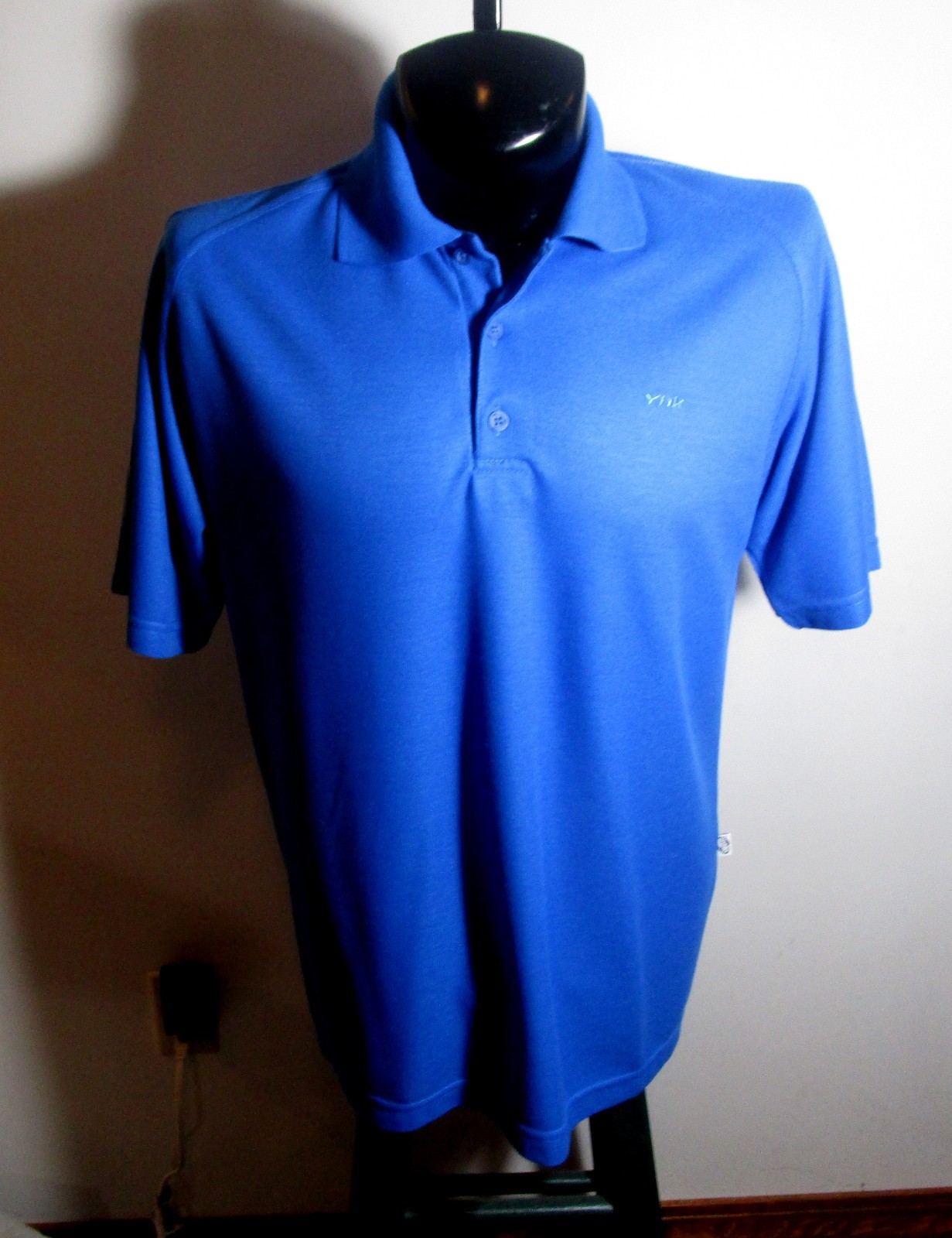YHK Blue Viscose Blend Polo Shirt Size L New Without Tags-image