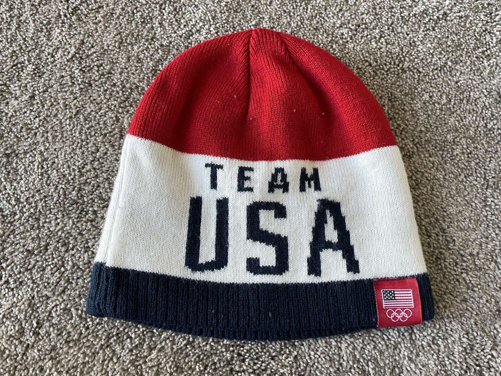 Team USA Olympic Beanie Hat Cap Red White Blue Official Team Apparel OEM Adult