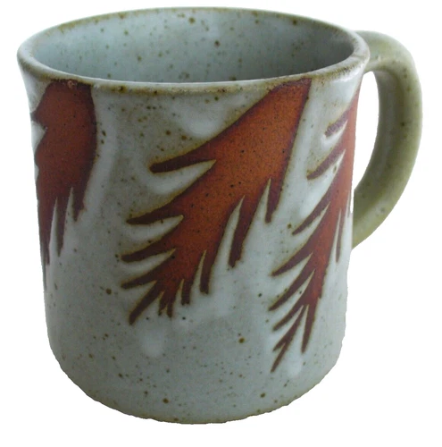 70's~EMBOSSED~Hand Thrown~STUDIO~Art Pottery~STONEWARE~8oz.~Mug~JAPAN~EC