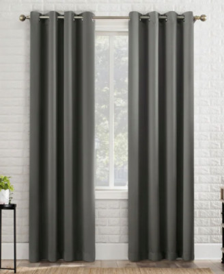 Sun Zero Broderick Theater Grade Blackout Curtains, 2-pack, Gray 52  x 63 