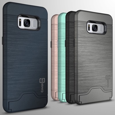 For Samsung Galaxy S8 Plus Phone Case Card Holder Kickstand Slim Phone Cover